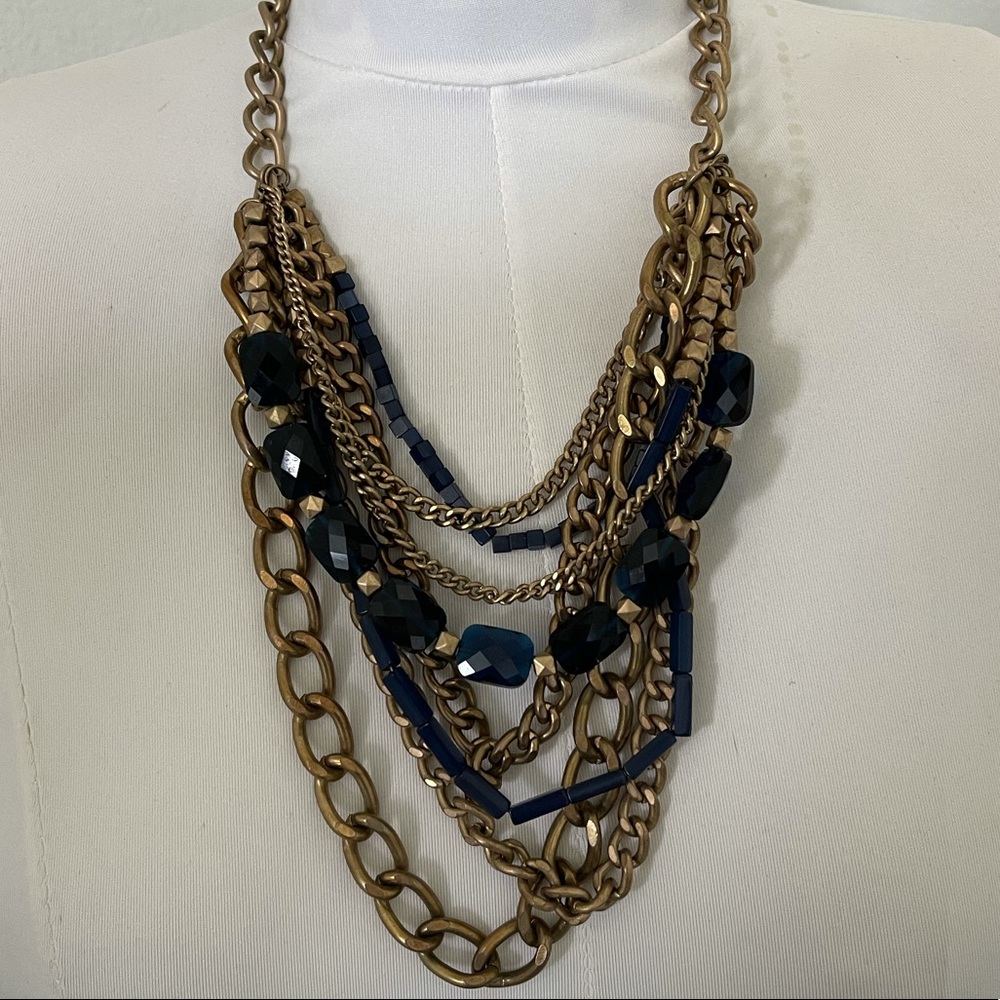 Kenneth Cole Gold and Blue Necklace